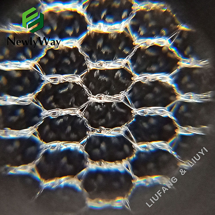 100 Polyester Illusion Sparkle Tulle Hexagonal Mesh Net papanga mo te kakahu marena arai-16