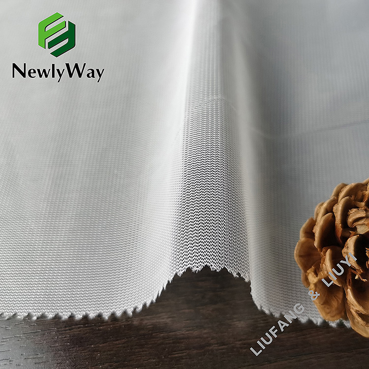 100 poliester melengkung rajutan kain jaring tulle putih untuk tas cucian-11