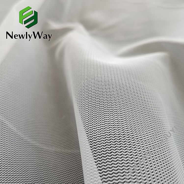 Çamaşır torbası-13 için 100 polyester kavisli örgü beyaz tül net örgü kumaş