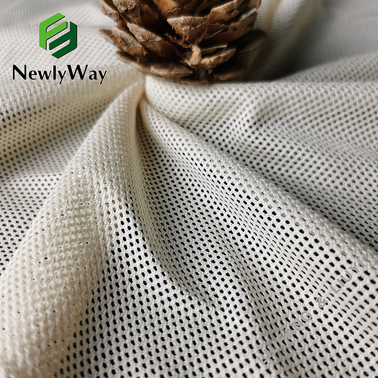 100 polyester low elastic pocket material quadrangle mesh knit fabric para sa lining-11
