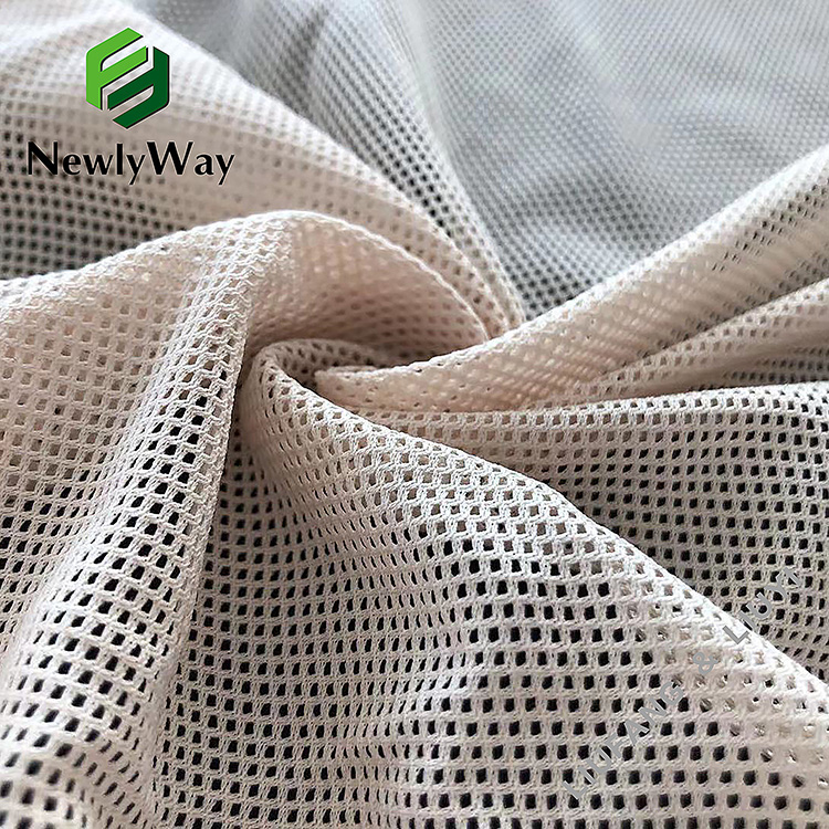 100 polyester low elastic pocket material quadrangle mesh knit fabric para sa lining-13