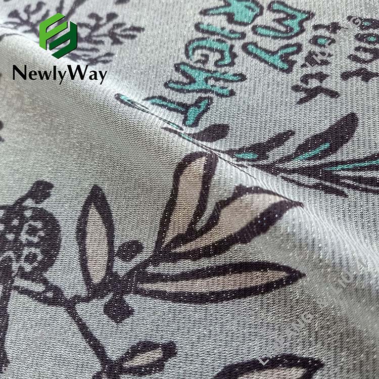 Алтернативна ткаена полиестерска предиво тул со печатена мрежа тантела ткаенина за фустани-11