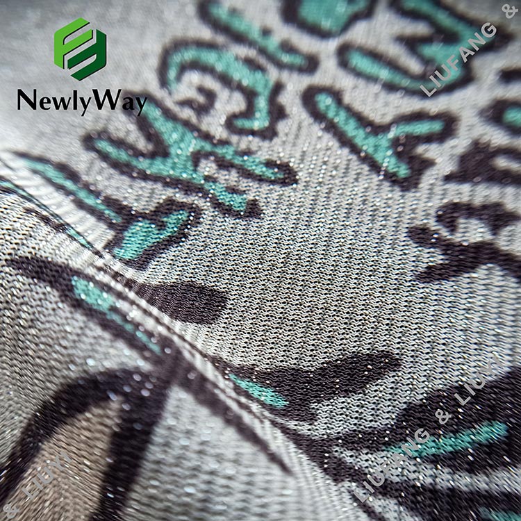 Алтернативен ткаен полиестерски предиво тул со печатена мрежа тантела ткаенина за фустани-13
