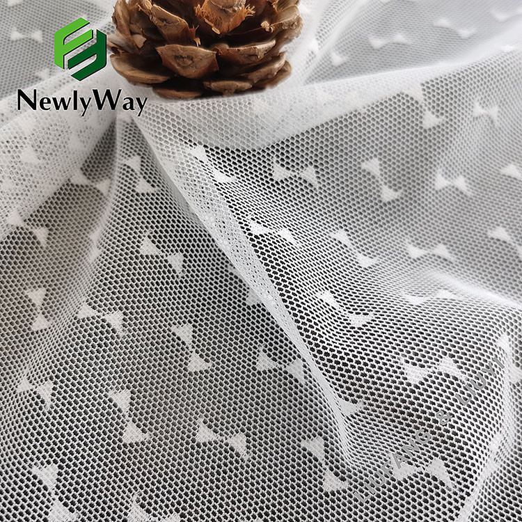 ඇඟලුම්-2 සඳහා Bow tie pattern nylon spandex Stretch warp knitted mesh රෙදි