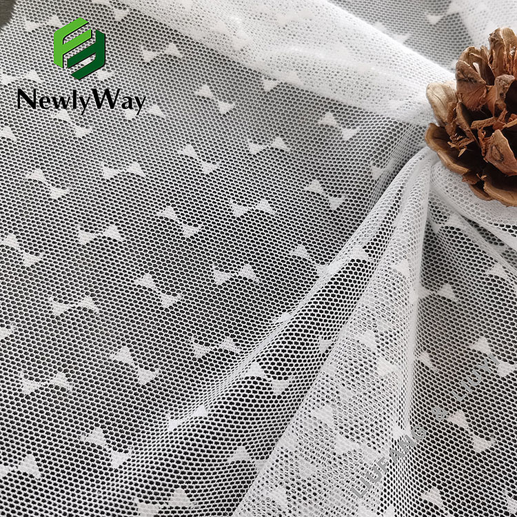 ბაფთა ჰალსტუხების ნიმუში ნეილონის სპანდექსის მონაკვეთი ნაქსოვი ბადის ქსოვილი ტანსაცმლისთვის-4