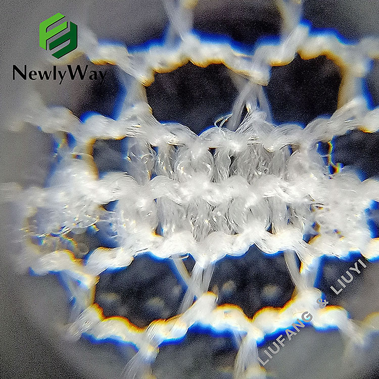Іш киімге арналған кристалды қара тоқылған тоқылған шілтер нейлон спандекс созылатын мата-6