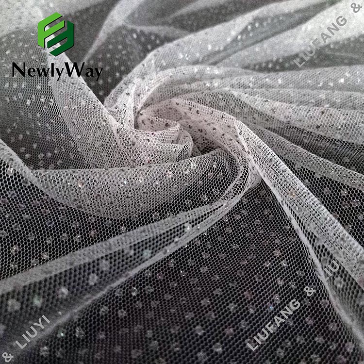 Modna i jednostavna tkanina od svjetlucavog tila u boji od poliesterske mreže od čipke za suknje-16
