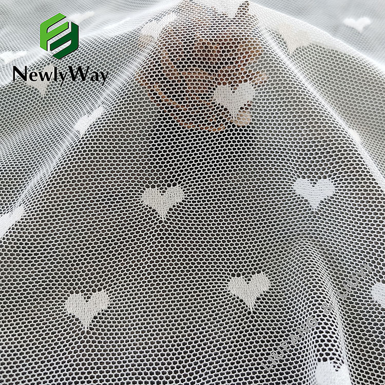 अंतरंग परिधान के लिए दिल के आकार का नायलॉन स्पैन्डेक्स खिंचाव जाल बुना हुआ कपड़ा-2