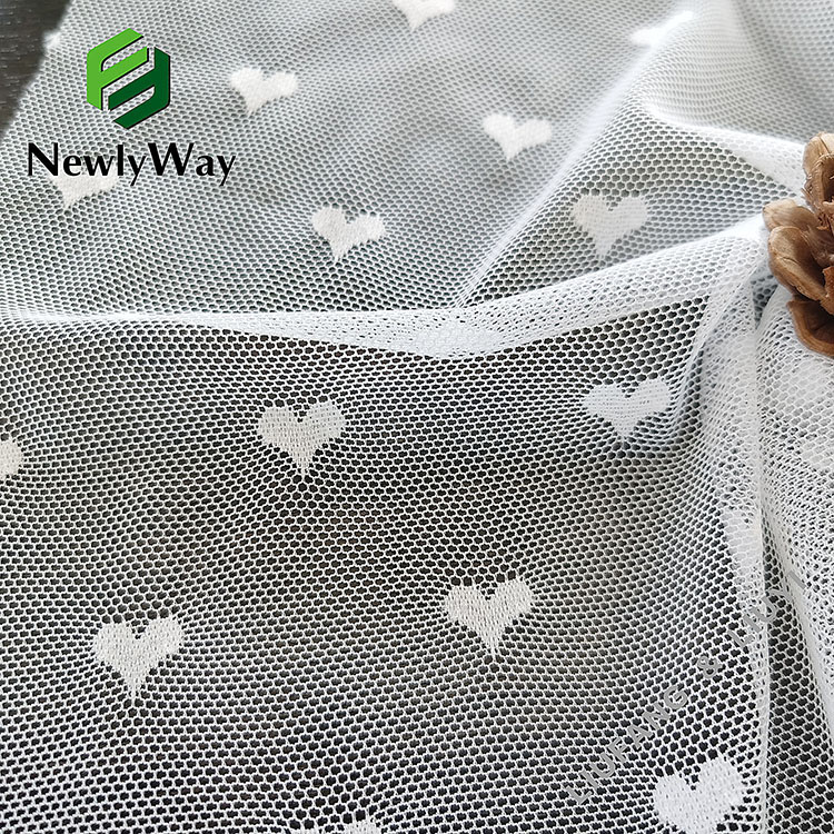 Vải đan lưới nylon co giãn hình trái tim cho trang phục Intimate-6