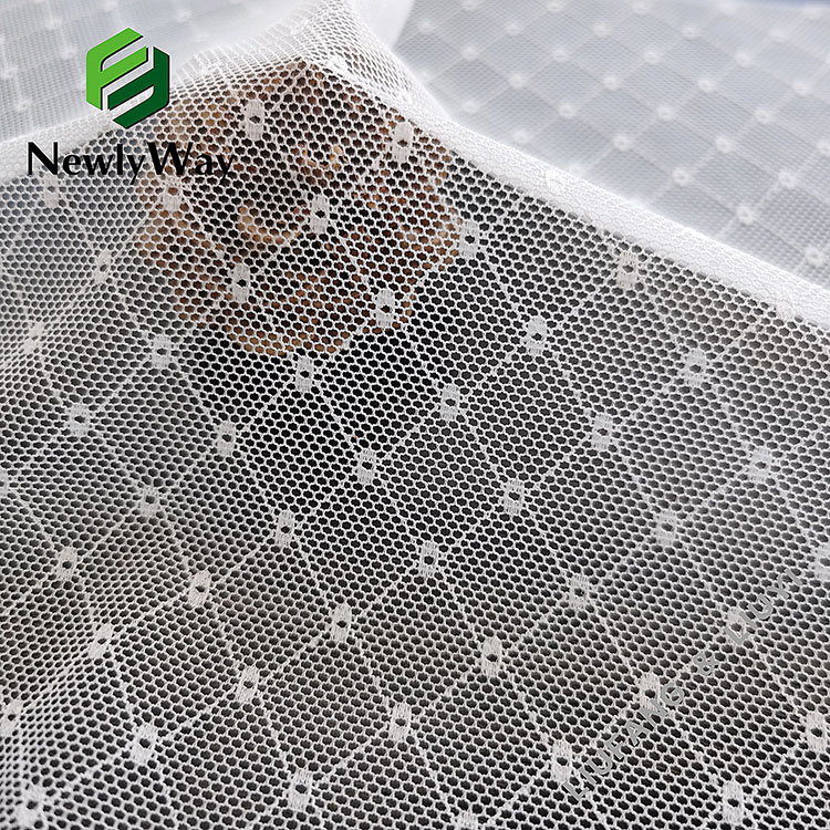 Hule prikker design nylon spandex stretch strikket diamant mesh stoff for undertøy-2