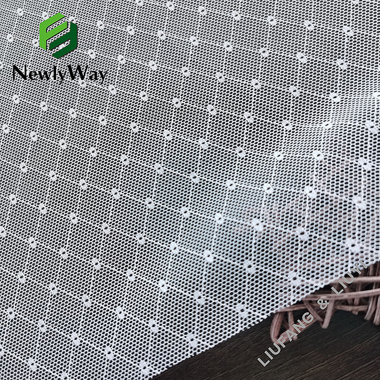 Hule prikker design nylon spandex stretch strikket diamant mesh stof til undertøj-4