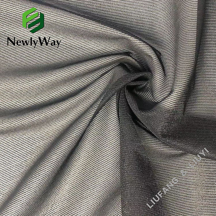 Lichtgewicht zwart nylon spandex mesh tricot gebreide stof voor beha-ruggesp materiaal-13