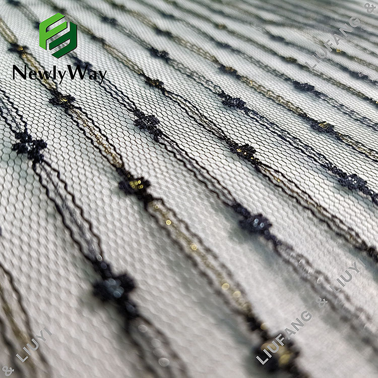 Producent nylon metallisk fiber mesh strik tyl stof til brudeslør tilbehør-21