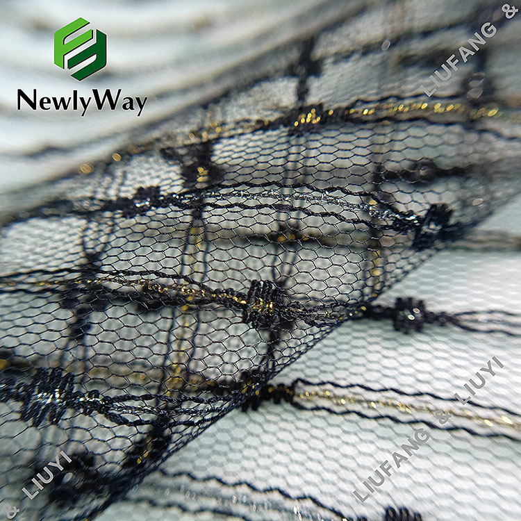 Производител најлон метални влакна мрежа плетена ткаенина од тул за додатоци за невестински превез-24