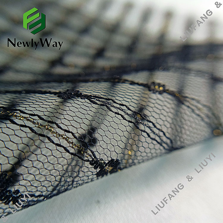 Producent nylon metallisk fiber mesh strik tyl stof til brudeslør tilbehør-26