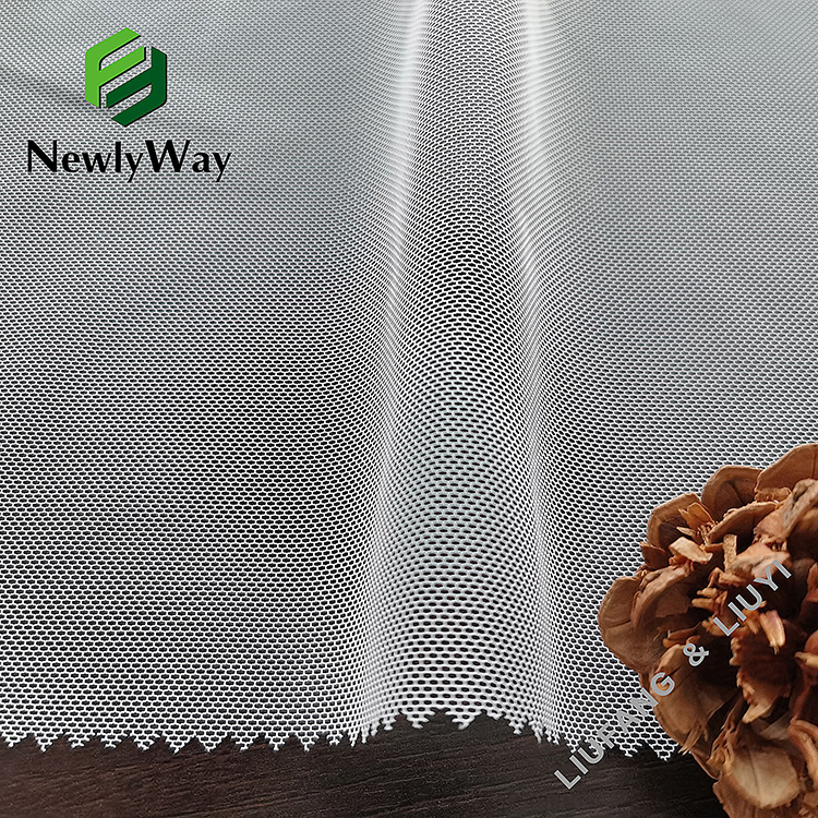Nij lansearre transparante tulle polyester fiber net mesh stof foar froulju 's jurken-11