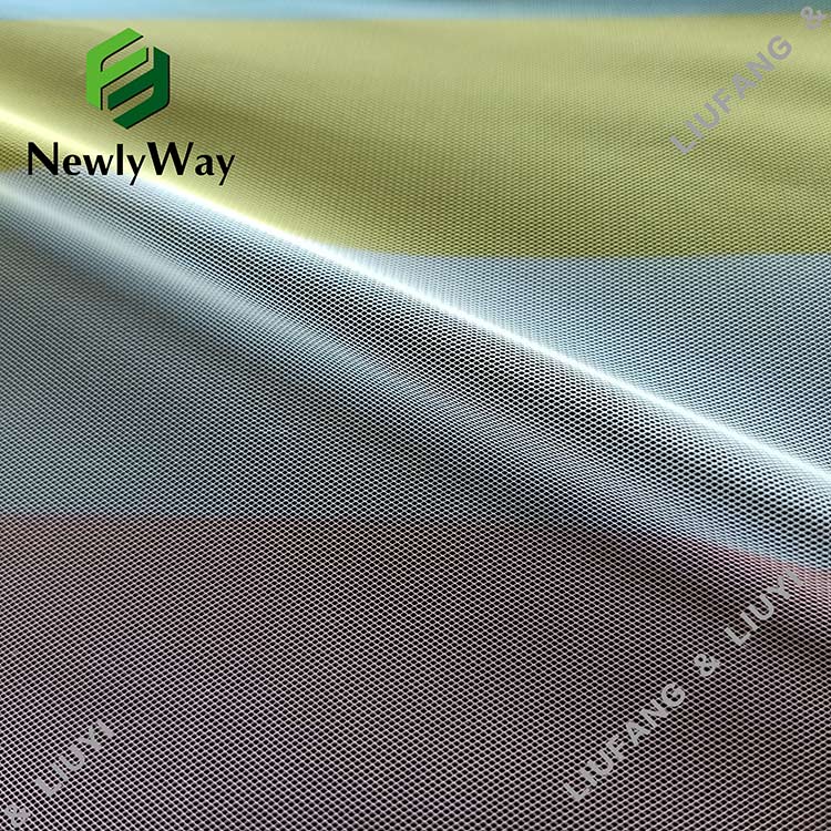Polyester Soft Rainbow Tulle Printed Mesh Lace Fabric untuk penjahitan-9