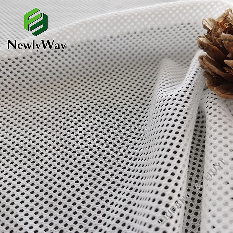 Sikat na puting nylon at spandex tricot knit mesh fabric para sa sportswear lining-12