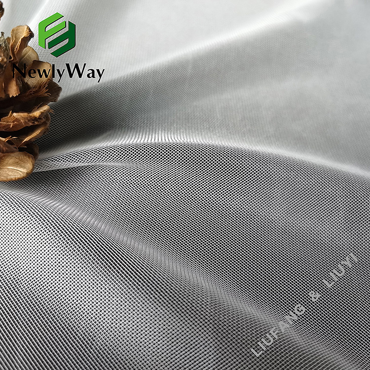 Najwyższej jakości tkanina z tiulu z włókna poliestrowego Flash Fibre Diamond Net Mesh na suknie ślubne-12