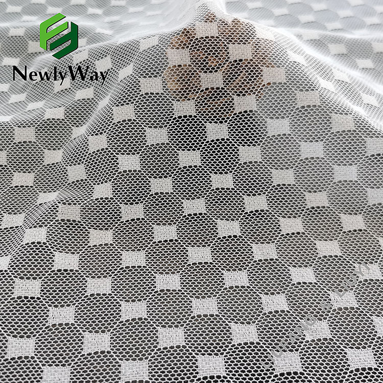 Thiết kế hình chữ nhật nylon spandex sợi dọc vải dệt kim căng lưới cho tay áo của quần áo-2