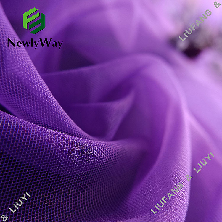Tissu net en tulle à mailles diamantées en nylon résistant au rétrécissement pour robes-16