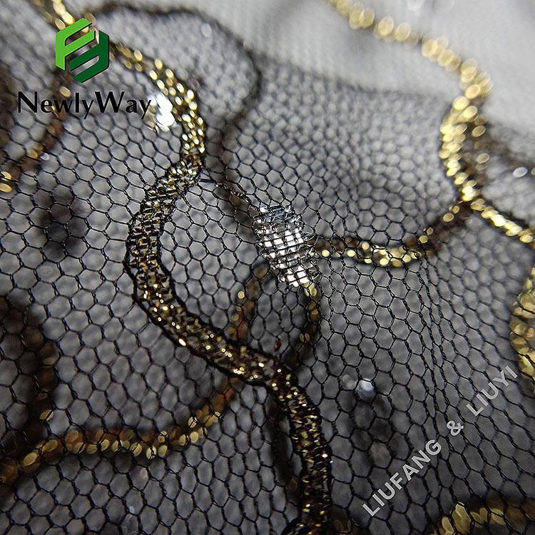 Țesătură tricot plasă din nailon de calitate superioară cu fire metalice pentru accesorii de nuntă-13