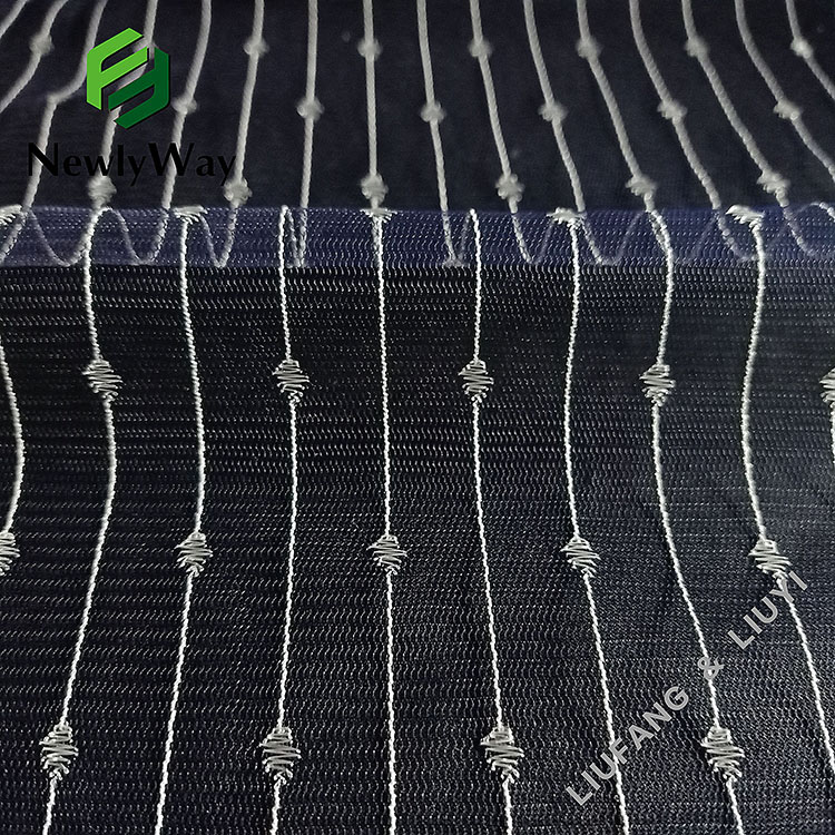 Nylon trong suốt và polyester chấm bi sợi dọc vải dệt kim lưới vải tuyn cho đám cưới ren-15