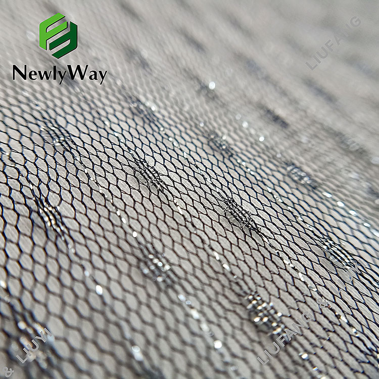 Ultramodern warp knitted sliver thread nylon fiber lace trim tulle fabric ສໍາລັບ skirt's lace-11