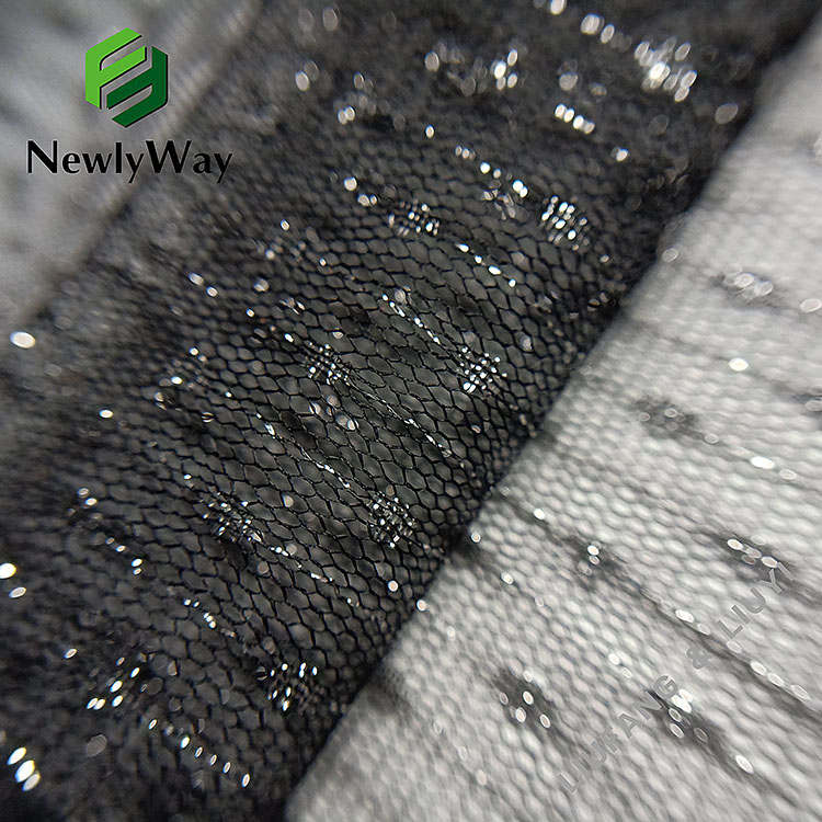 Ultramodern warp knitted sliver thread nylon fiber lace trim tulle fabric for skirt's lace-15