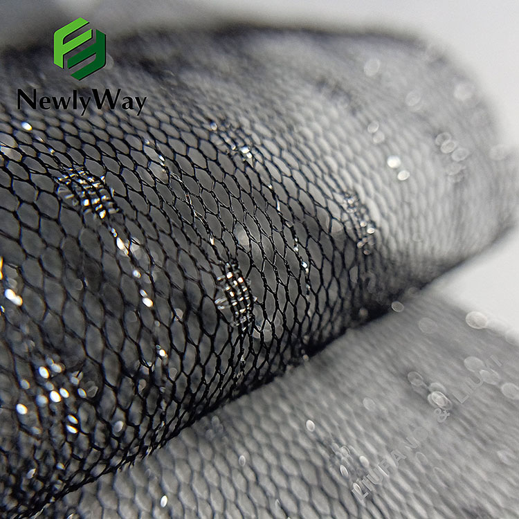 Ultramoderno urdidura de malha sliver fio de fibra de nylon guarnição de renda tecido de tule para saia de renda-16