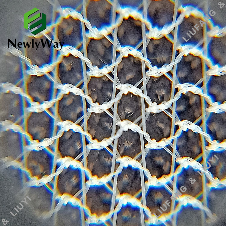 Tecido de rede de malla de nailon de tul hexagonal transparente para o velo de noiva-6
