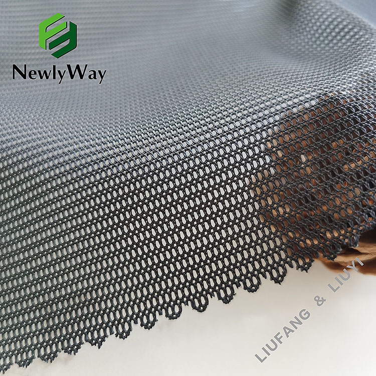 Lag luam wholesale polyester spandex square grid mesh warp knitted ntaub rau khaub ncaws-16