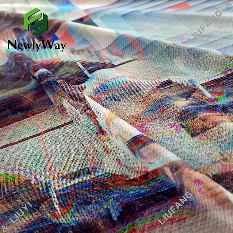 disenyo ng pagpipinta naka-print na puntas naylon kahabaan tricot knit fabric online pakyawan-114