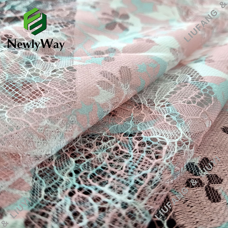 полиестерска памучна искривка плетена печатена мрежеста тантела ткаенина на големо за шиење-1