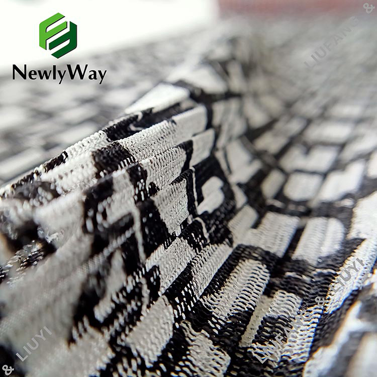 поліефірна сітчаста пряжа, плісирована та друкована тюлева мереживна тканина для сукні-12
