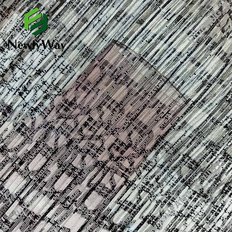 poliesterio drožlių siūlų medžiaga klostuotas ir margintas tiulio tinklelio nėrinių audinys suknelei-15