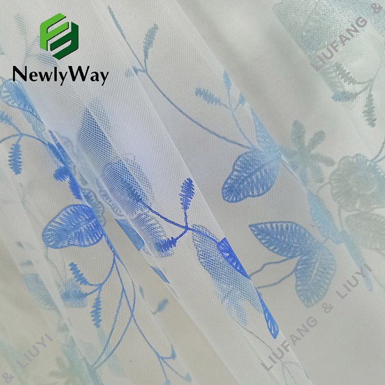 marginta folija nailono tinklinis gėlių nėrinių tiulio audinys dersses-11