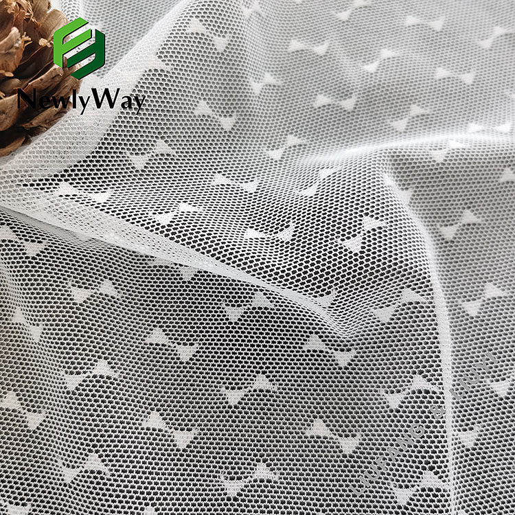Bow tie pattern nylon spandex stretch warp knitted mesh fabric for garment-3