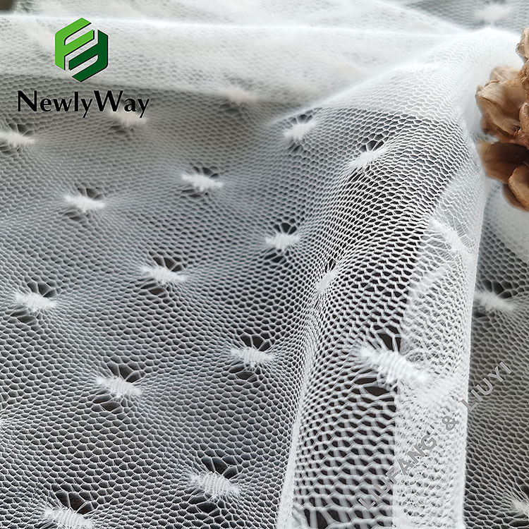 China supplier nylon jacquard warp knitted mesh netting tulle for bridal lace-11
