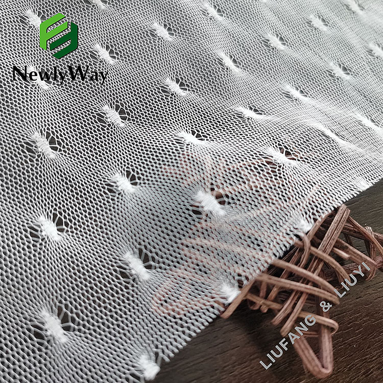 China supplier nylon jacquard warp knitted mesh netting tulle for bridal lace-13