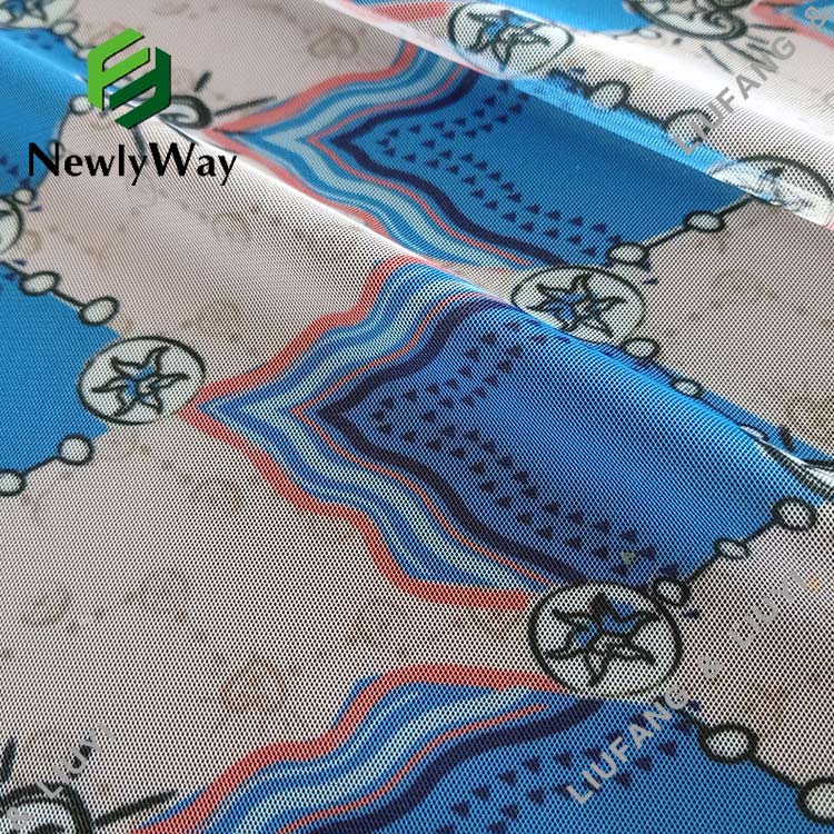 Designer printed tulle polyester mesh lace fabric for dresses-14