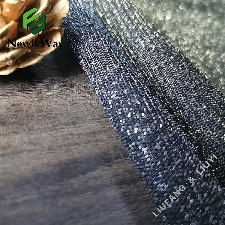 Gold thread nylon fiber power stretch tulle hexagonal mesh knit fabric for dresses-14