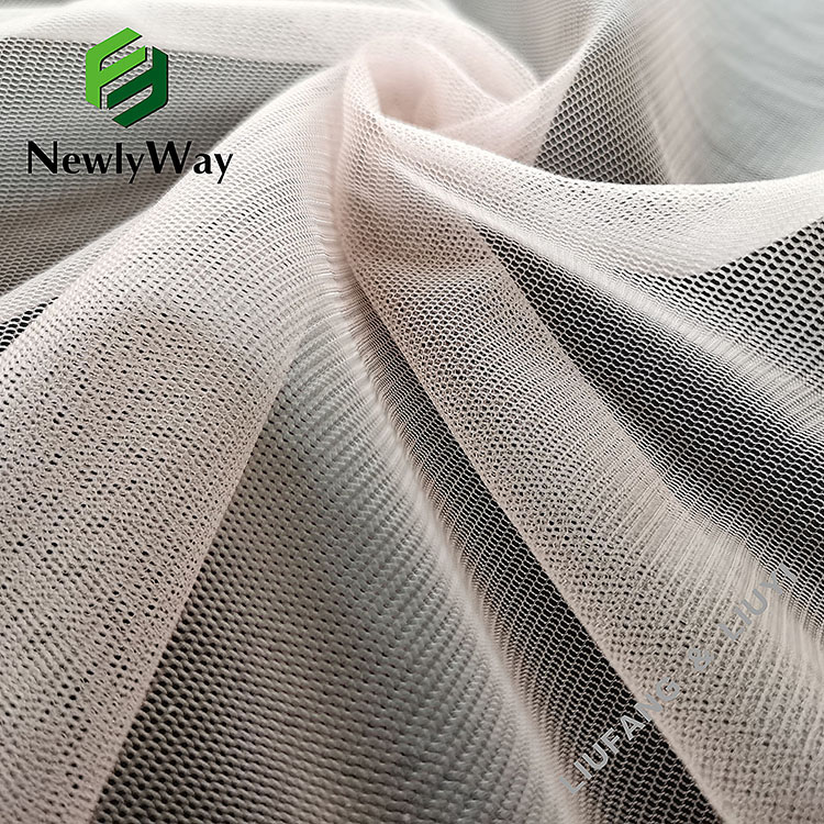 Simple Fashion Nylon Tulle Reinforce Net Mesh Fabric for Bridal Wedding Dress-17