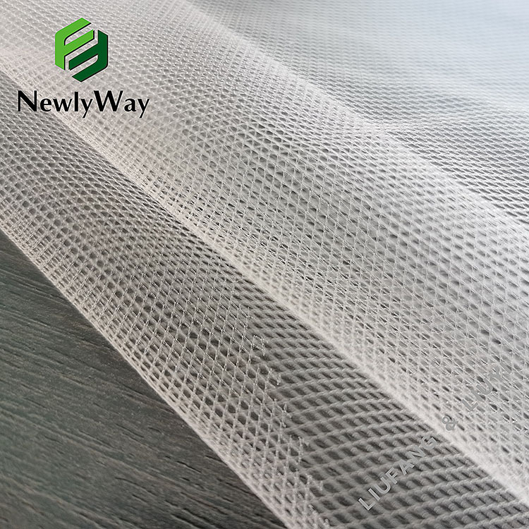 Stiff Fluffy Hand-feel Nylon Diamond Net Nesh Tulle Fabric for Wedding Party Decoration-11