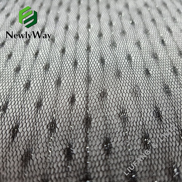 Ultramodern warp knitted sliver thread nylon fiber lace trim tulle fabric for skirt's lace-14