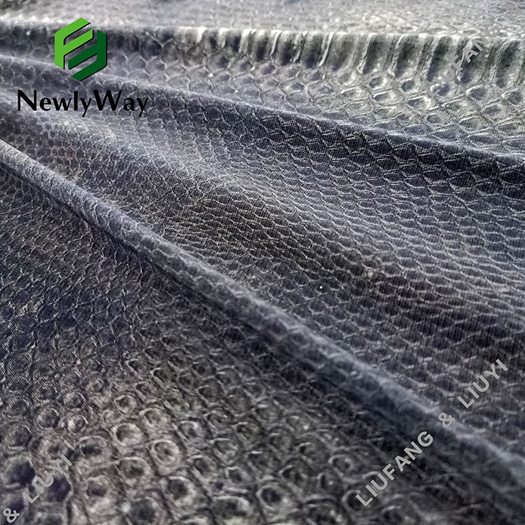 Unique snakeskin design printed lace nylon stretch tricot knit fabric online wholesale-12