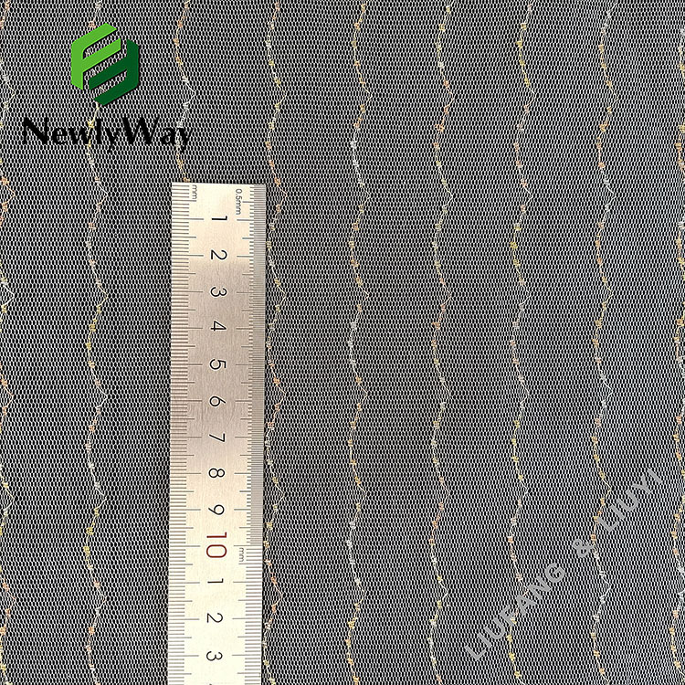 Wholesale metallic yarns nylon mesh knit tulle fabric for accessories-1