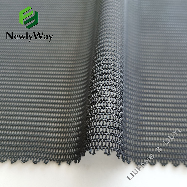 Wholesale polyester spandex square grid mesh warp knitted fabric for clothing-11