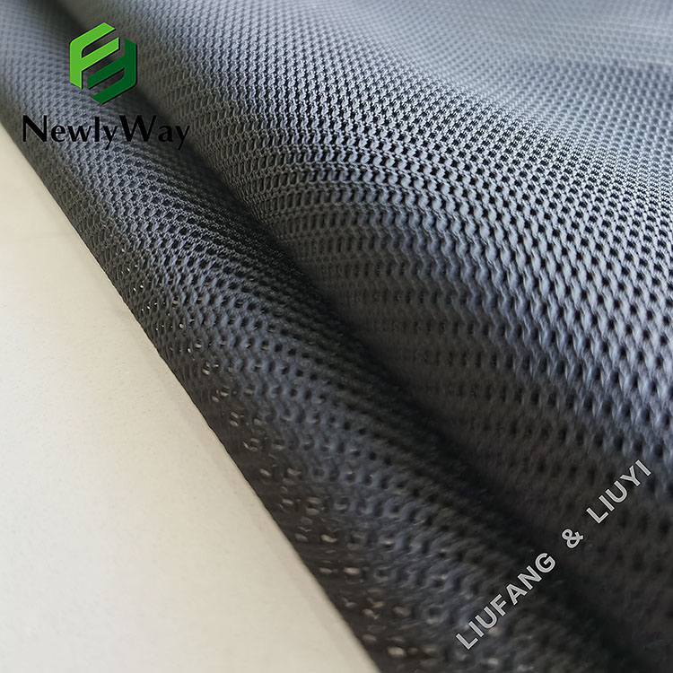 Wholesale polyester spandex square grid mesh warp knitted fabric for clothing-12