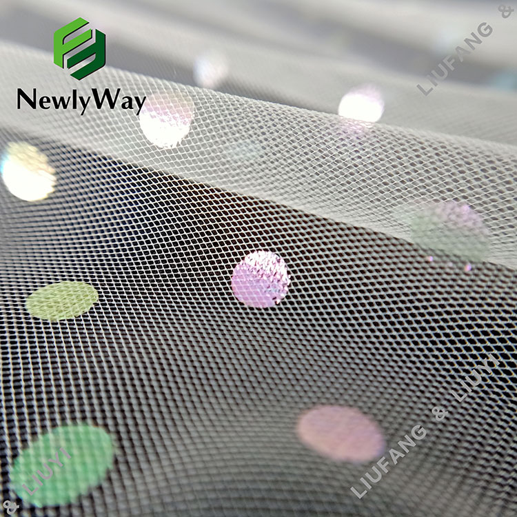 coloured polka dot foil printed tulle nylon mesh lace fabric for weddingdresses-11